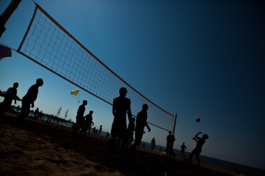 Plaj voleybolu siluet