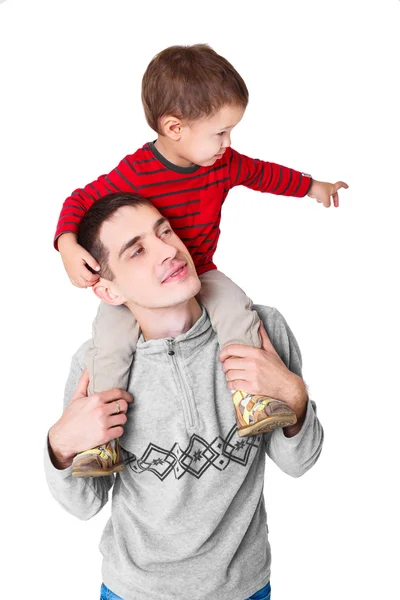 Far med lille son — Stockfoto