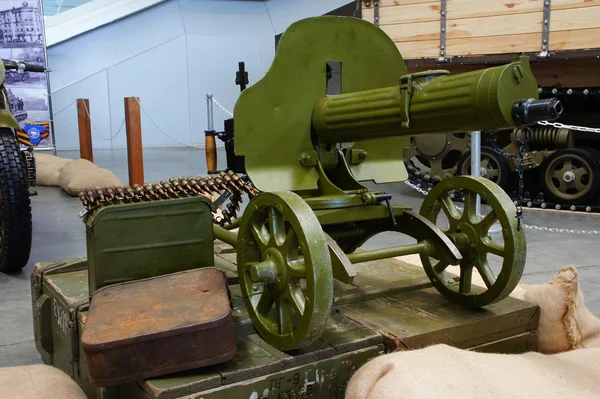 Moskova, Rusya, Mart 19, 2016. Savaş sergi Motors. Makineli tüfek Maksim, SSCB.