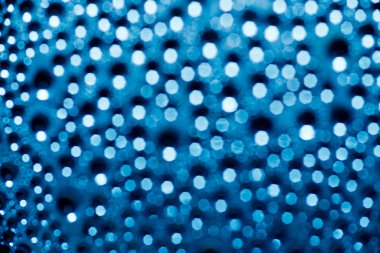 Su damlaları mavi camlara düşer