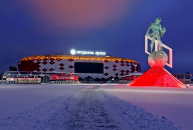 Moskova, Rusya - 27 Aralık 2014: Futbol Stadı Spartak Ope