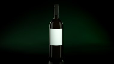 Koyu arka plan üzerinde şarap şişesi