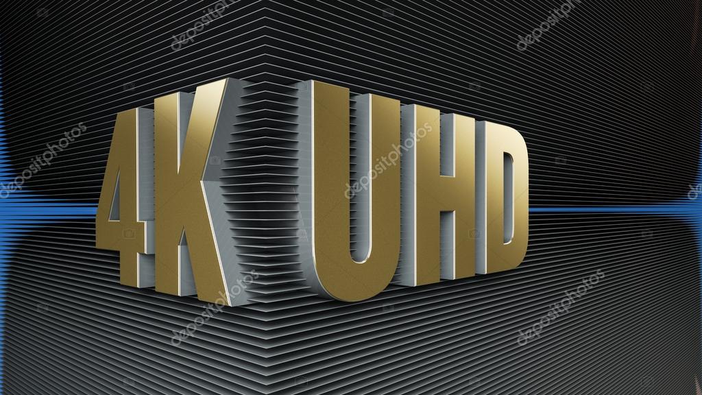 4K ultra high definition television technology golden logo