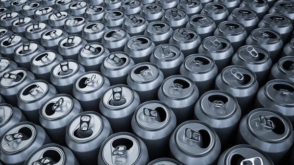 Aluminum cans 3D illustration — Stock Photo, Image