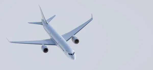 Avião de passageiros branco — Fotografia de Stock