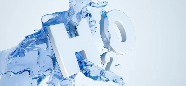 Panneau 3D H2O sur blanc — Photo