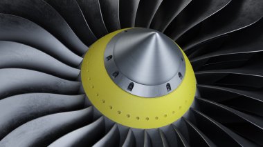 close up Plane turbine