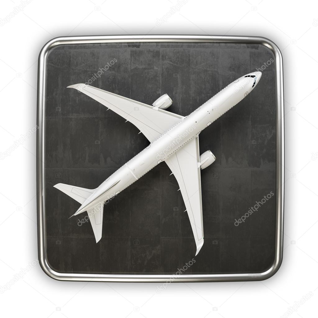 airport button isolated 