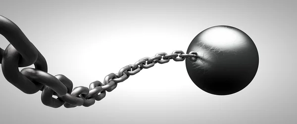 Metal ball and chain — Stock Photo, Image