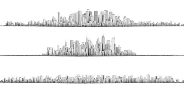 Modernes Stadtgrau-Panorama — Stockfoto