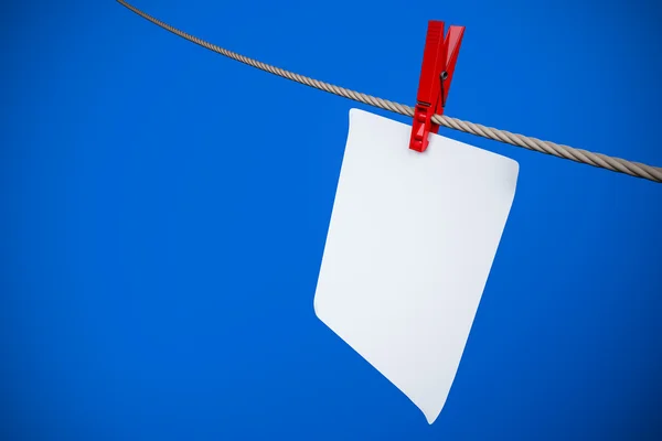 Paper cards hanging on the rope — Stock Photo, Image