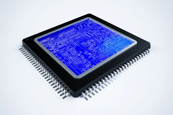 Glossy square processor — Stock Photo, Image