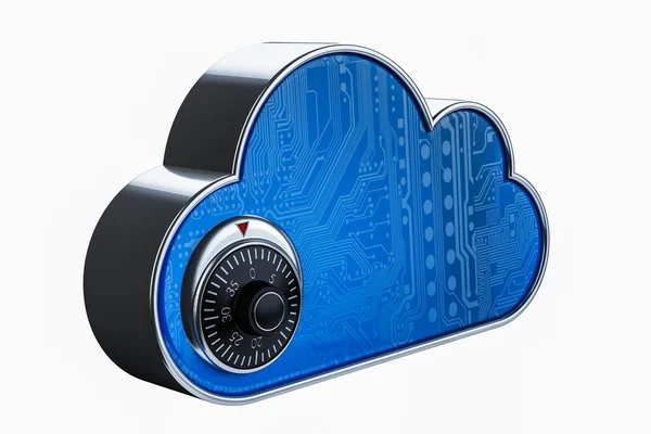 Conceito de segurança de computação em nuvem — Fotografia de Stock