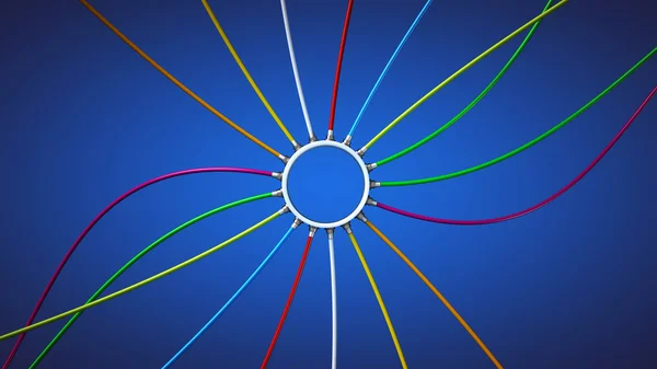Anslutning konceptet med cirklar och ledningar — Stockfoto