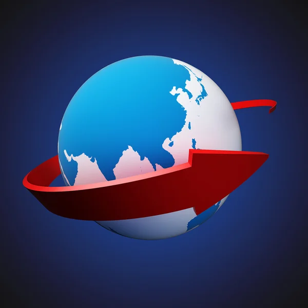 Earth Globe Earth en pijl — Stockfoto