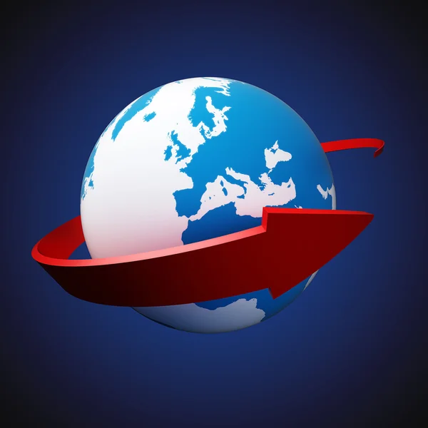 Earth Globe Earth en pijl — Stockfoto
