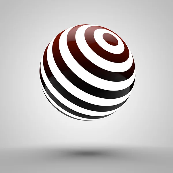 Bola espiral em preto e branco — Fotografia de Stock