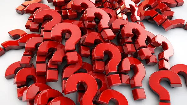 Pile of red sizeable question marks — Stock Photo, Image
