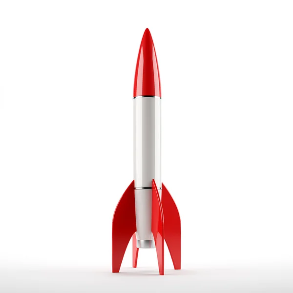 Röda och vita raket — Stockfoto