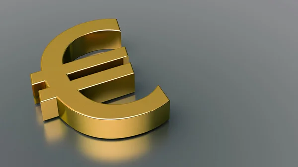 Sinal de euro dourado considerável — Fotografia de Stock