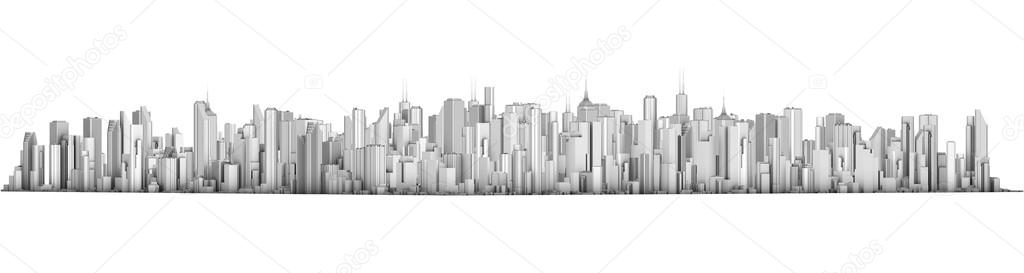 Modern city gray panorama
