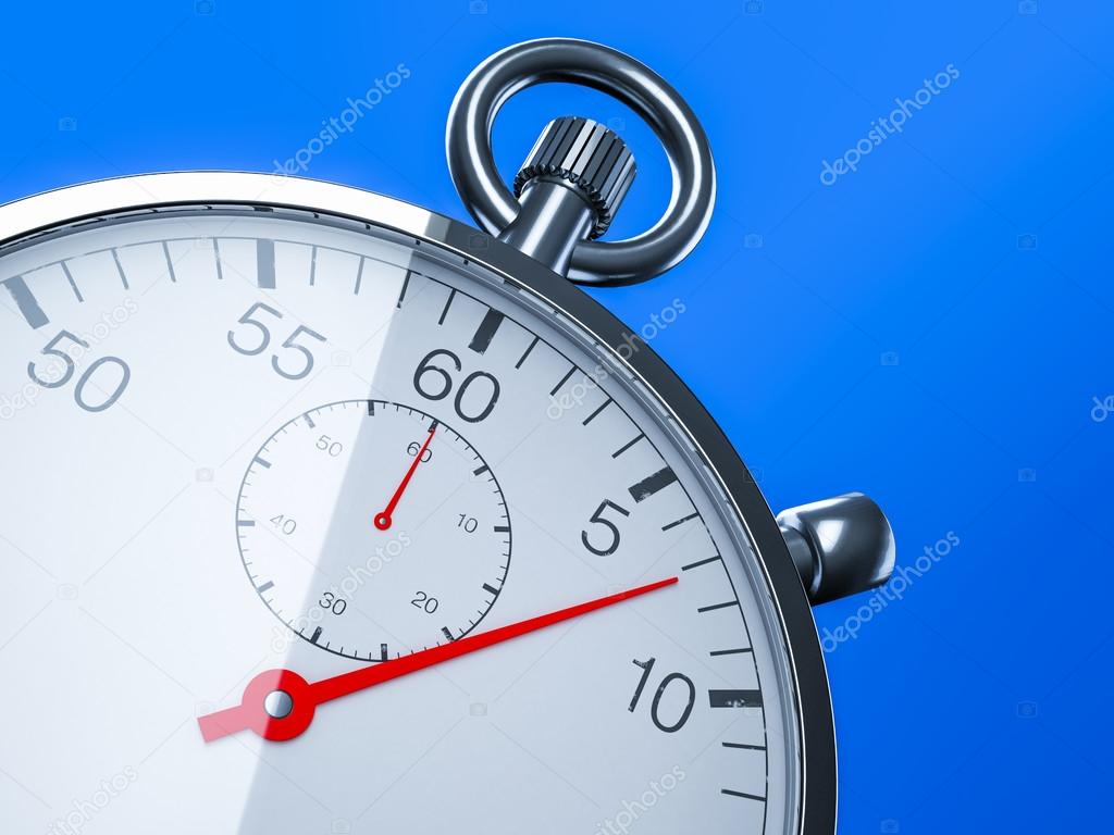 3d rendering of glossy stopwatch