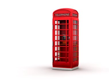 Kırmızı geleneksel telefon kulübesi