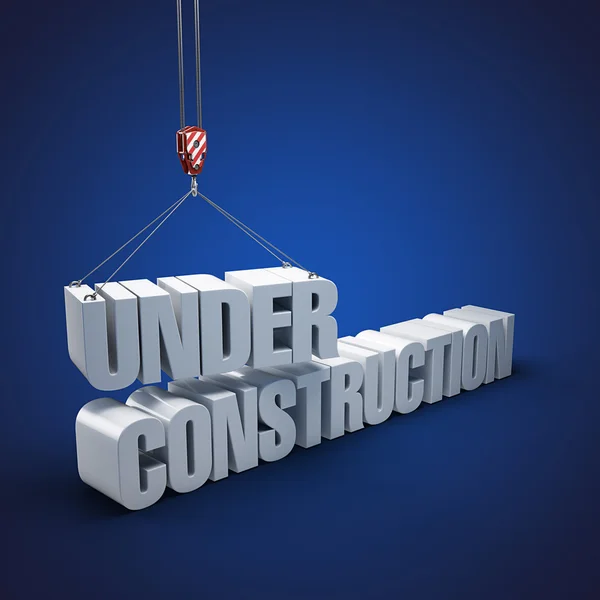 Under konstruktion Inskription — Stockfoto