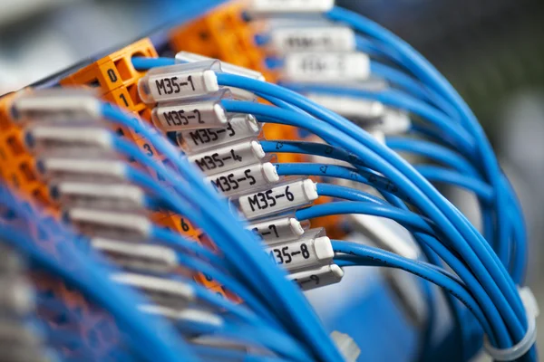 Conexión cables azules — Foto de Stock