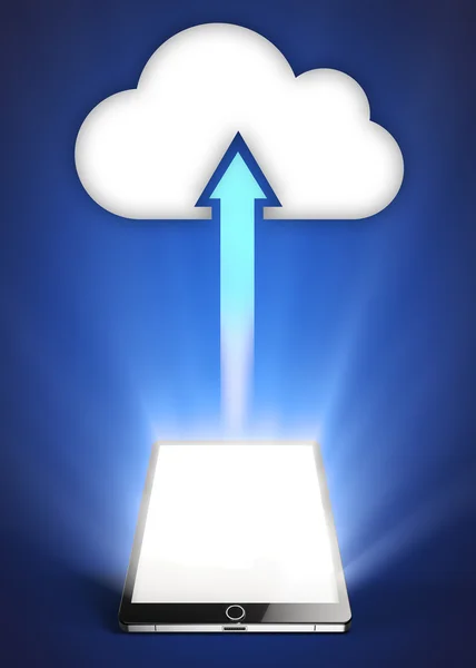 Tablet con connessione cloud — Foto Stock