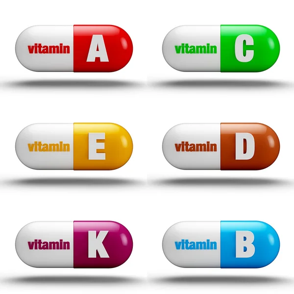 Vitamin prášky — Stock fotografie