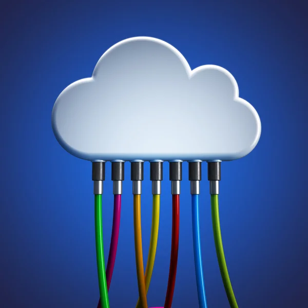 Nube con cables de colores — Foto de Stock