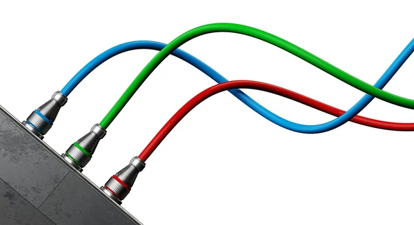 Три кабеля RGB — стоковое фото