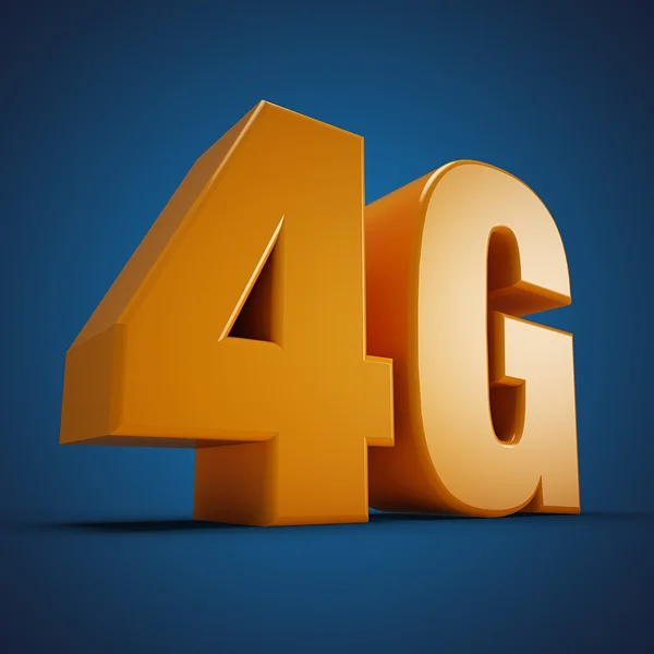 Sinal de banda larga 4G amarelo — Fotografia de Stock