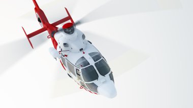 Kurtarma helikopteri gökyüzü üzerinde