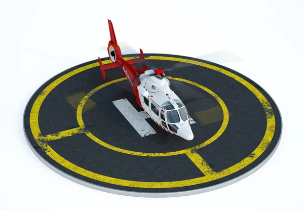 Helicopter on helipad — Stock Photo, Image