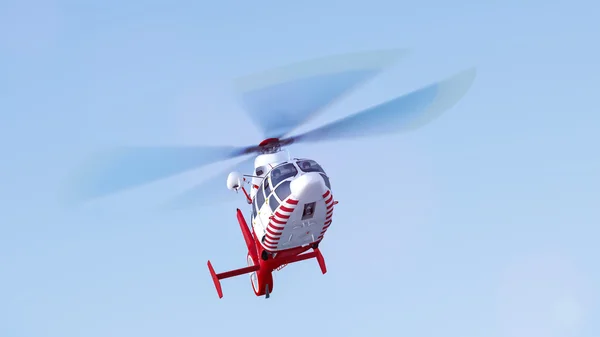 Red and white helicopter — Stock Photo, Image