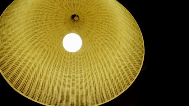 Yellow basket lampshade — Stock Video