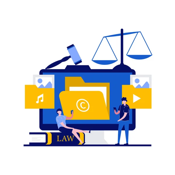 Autorské Internetové Technologie Právní Pojmy Charakterem Patenty Právo Práva Ochranu — Stockový vektor