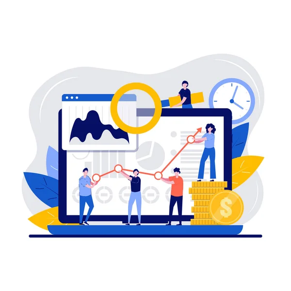 Concetto Business Con Carattere Investimento Rendimento Degli Investimenti Finanza Marketing — Vettoriale Stock