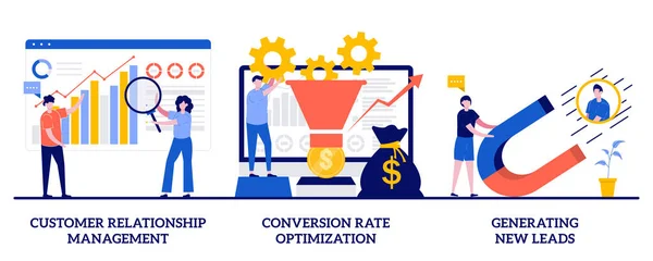 Gestión Relaciones Con Cliente Optimización Tasa Conversión Generación Nuevos Clientes — Vector de stock