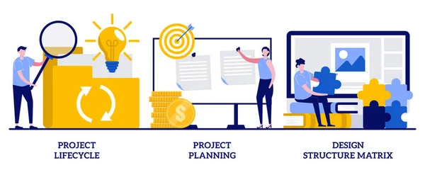 Ciclo Vida Planificación Del Proyecto Concepto Matriz Estructura Diseño Con — Vector de stock