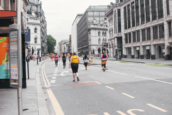 London Storbritannien Augusti 2021 Folk Som Springer Halva London Maraton — Stockfoto