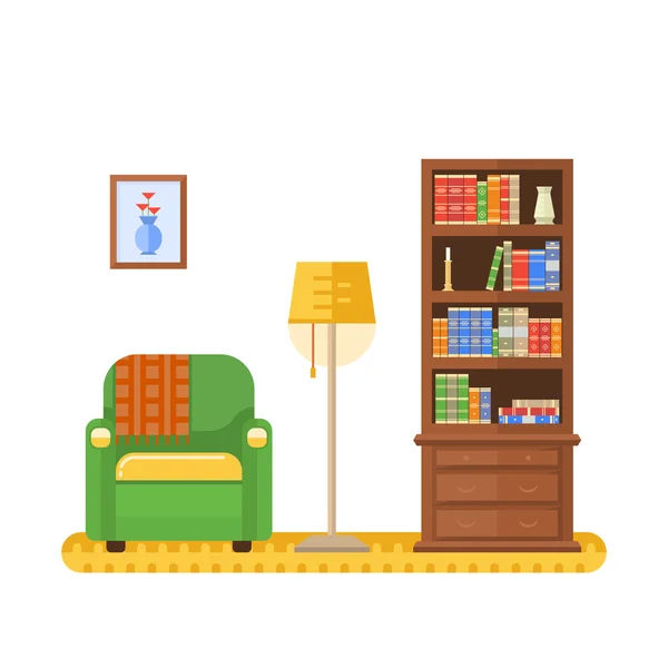 Living room or cabinet — Stok Vektör