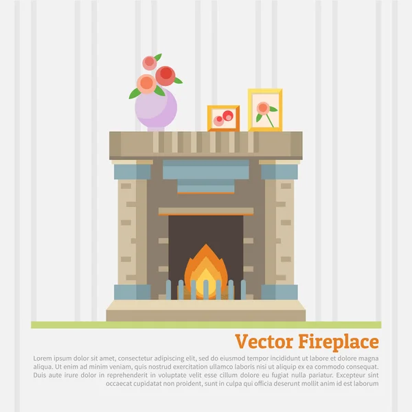 Şöminenin Vektör illüstrasyonu