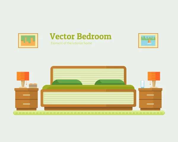 Vector ilustración de dormitorio — Vector de stock