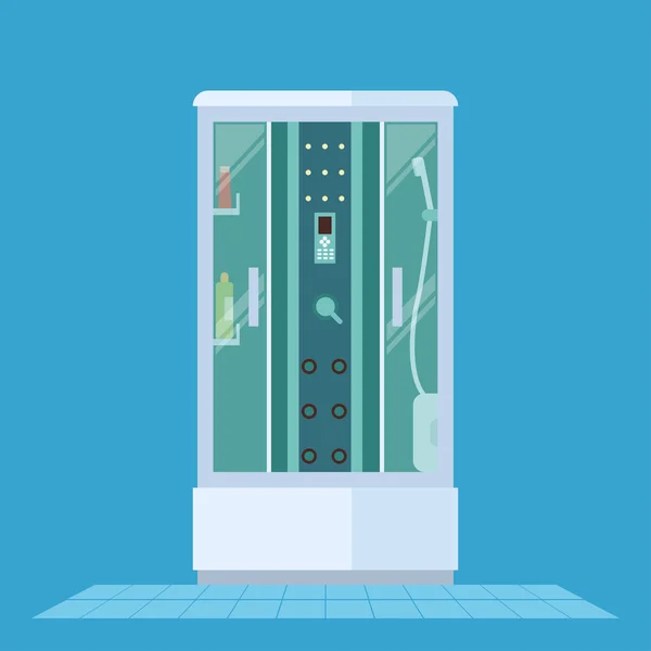 Illustration de cabine de douche moderne . — Image vectorielle