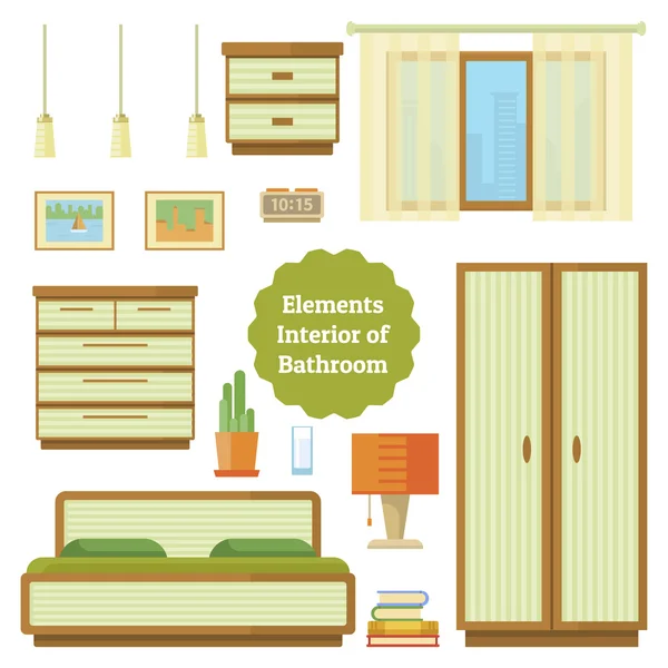 Element of the interior bedroom — Stok Vektör