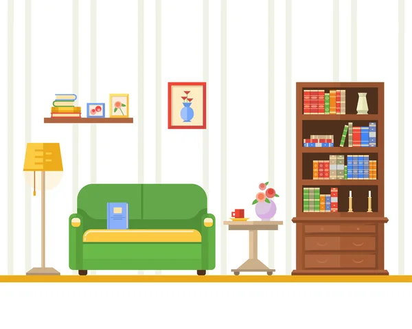 Sala de estar com mobiliário Ilustração De Bancos De Imagens