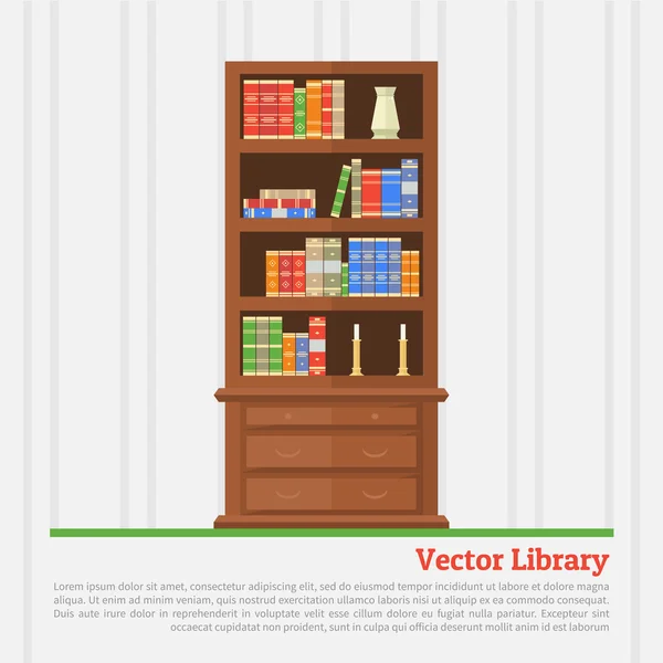 Libreria con libri Grafiche Vettoriali